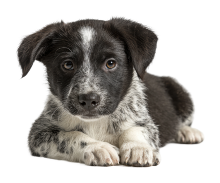 Playful puppy portrait pet neutral backdrop isolated on transparent background