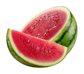 Delicious watermelon slices kitchen food bright lighting isolated on transparent background