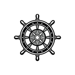 Obraz premium Ship wheel silhouette, wheel silhouette vector