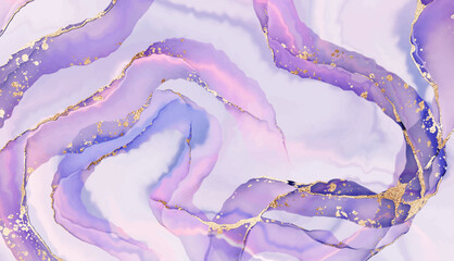 Abstract crystal stone background design with geode texture and gold waves.