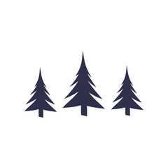 Obraz premium Minimalist Trio of Pine Trees Silhouette