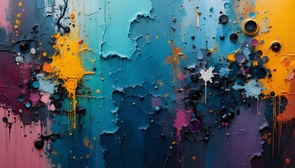 Abstract Painting Background with Artistic Brush Strokes and Rich Textured Design
