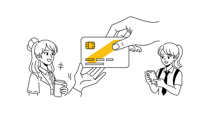 Customer Paying for Coffee with Credit Card at Cafe Counter