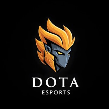 Dota esports logo with stylized character design art