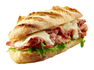 Satisfying sandwich creation kitchen food isolated on transparent background