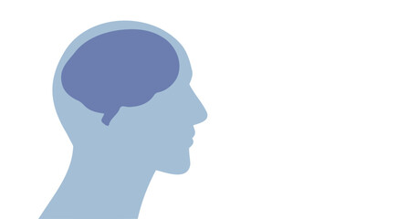 human head with brain silhouette mind concept design. vector silhouette man head mind template