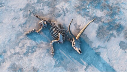 Fossil skeleton of an animal