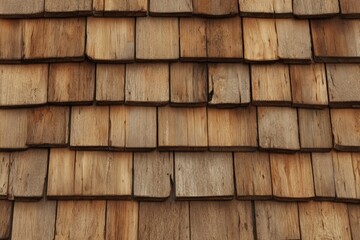 Close-up view of weathered wooden shingles