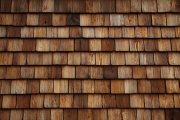 Close-up view of wooden shingles