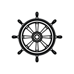 Obraz premium Ship wheel silhouette, wheel silhouette vector