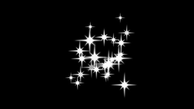4k Twinkle star glitter sparkle, stars glittering sparkle animation, sparkling stars shine animation, star sparkle vector doodles, glowing light effect, retro shine movement on black screen.