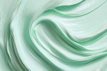Close-up of light mint-green cosmetic cream