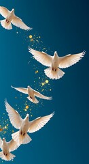 Obraz premium Doves in Flight - A Symbol of Peace and Freedom.