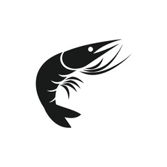 Shirmp prawn silhouette vector illustration on white background
