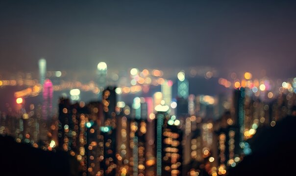 Blurred cityscape at night (2) - Powered by Adobe