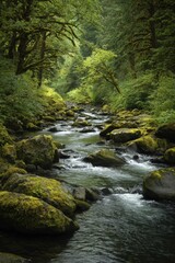 Obraz premium Lush forest stream