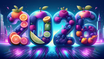 the number 2026 from the fruit is very beautiful