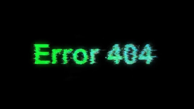 Vivid digital disruption message, featuring a dynamic glitch effect in neon green against a dark background, indicating an inaccessible web page