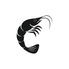 Shirmp prawn silhouette vector illustration on white background

