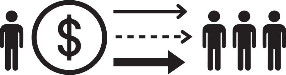 Obraz premium Icon Representing Money Transfer to People finance