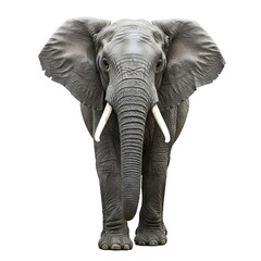 Obraz premium Majestic African Elephant Standing Proudly Against White Background.