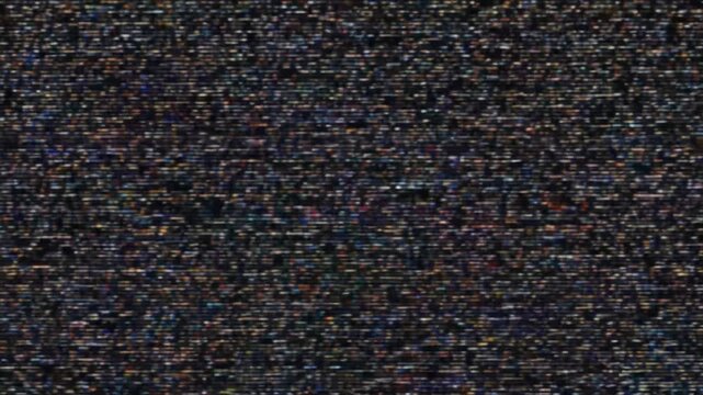 Abstract digital static noise texture background with vibrant colorful pixel interference, creating a dynamic grainy visual effect suitable for technology themes and retro media aesthetics