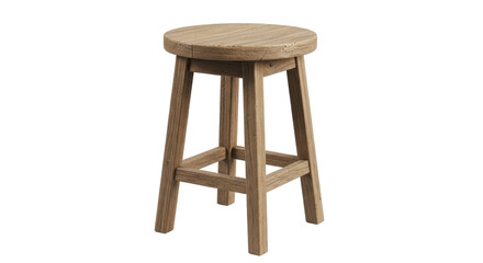 Rustic wooden bar stool with natural grain texture adds charming comfort and timeless style to kitchens, bars, and cafes.