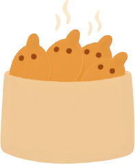 갓구운따뜻한붕어빵과종이봉투