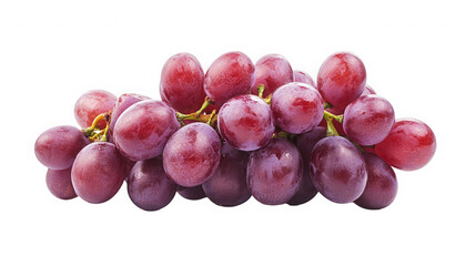 Fototapeta premium A bunch of red grapes clustered together creating a visually appealing composition on transparent background