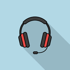 Fototapeta premium Illustration of headphones with a cord on a white background (2)