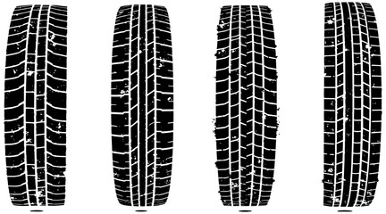 Tire tread tracks collection for automotive, safety and performance designs