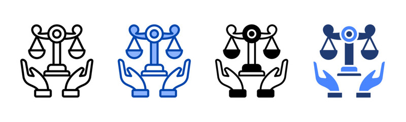 Human Rights icon set multiple style collection