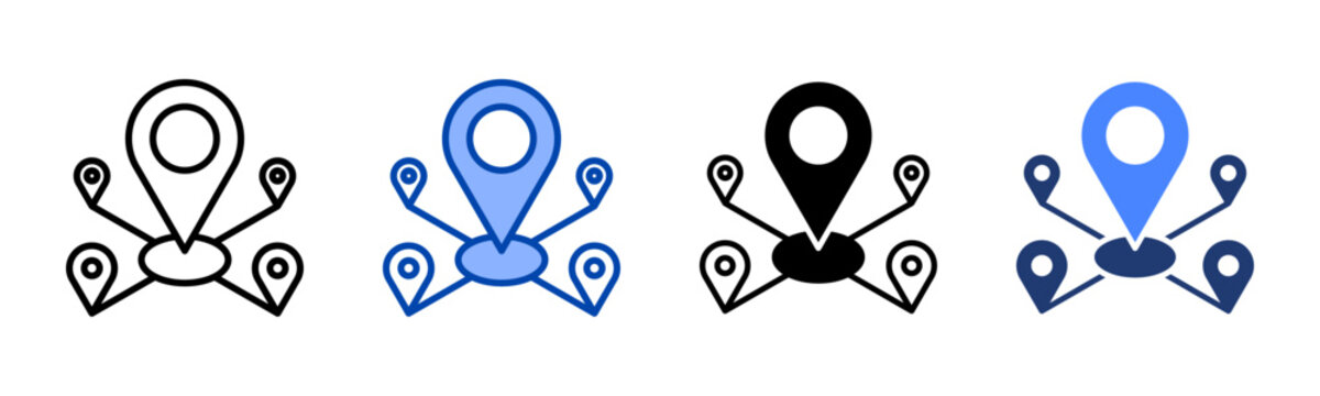 Mobility icon set multiple style collection