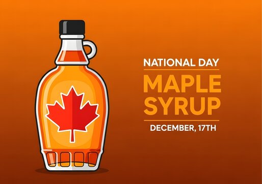 Bottle of maple syrup with canadian maple leaf for national maple syrup day - Powered by Adobe