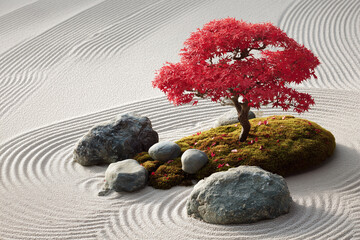 Autumn Glow Maple in a Sculpted Sandscape