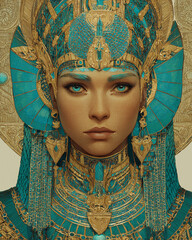 Ancient Queen Azure Vision Gilded Majesty