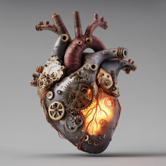 Cyberpunk Heartbeat Metallic Energy Visual