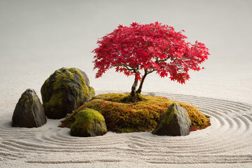 Harmony in Red Japanese Inspired Rock Arrangement