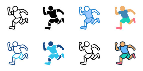 Young athlete icon set multiple style collection 

