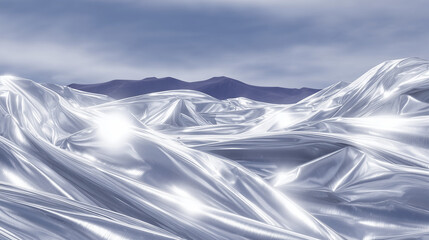 Shimmering Fabric Folds Abstract Digital Dunes