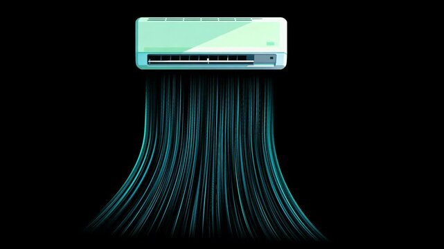 Ventilation System Air Flow Effect Animated Loop for Green Screen