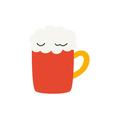 Frothy Beverage in Mug Cartoon Illustration