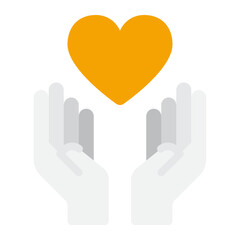 Simple vector icon of a thankful heart symbol.