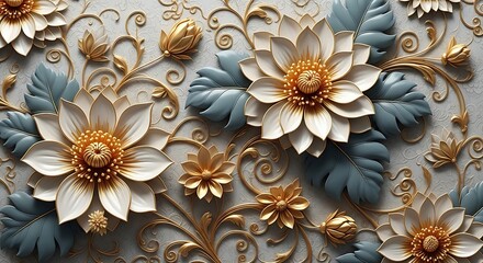 golden floral background