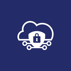 Padlock Cloud shield Design Logo Concept Vector Template