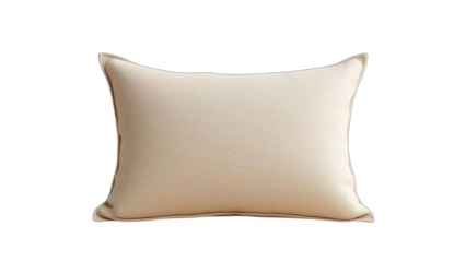 Soft textile cushion isolated on white background, a comfortable bedding object for bedroom decor