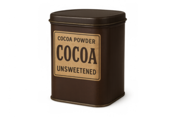 Unsweetened cocoa powder in vintage tin container