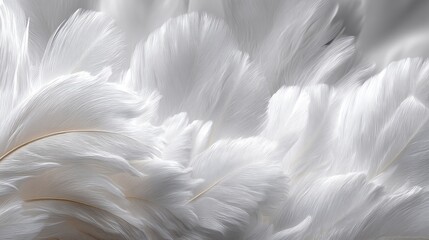 Obraz premium Many of Soft White Feather Texture