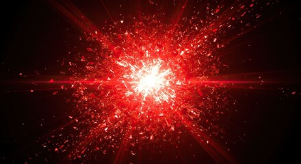 Radiant Red Explosion - A Burst of Light and Energy.