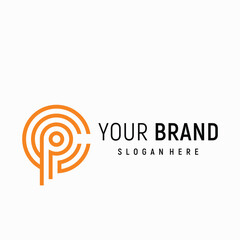 letter PCC Tech Design Logo Concept Vector Template